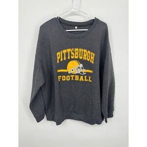 NWOT Men Pittsburgh Football Sweatshirt 2XL Gray Pullover Long Sleeve Y2K Sports